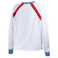 Women's WEAR by Erin Andrews White St. Louis Cardinals Raglan Long Sleeve T-Shirt
