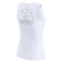 Women's WEAR by Erin Andrews White St. Louis Cardinals Rib-Knit Henley Tank Top