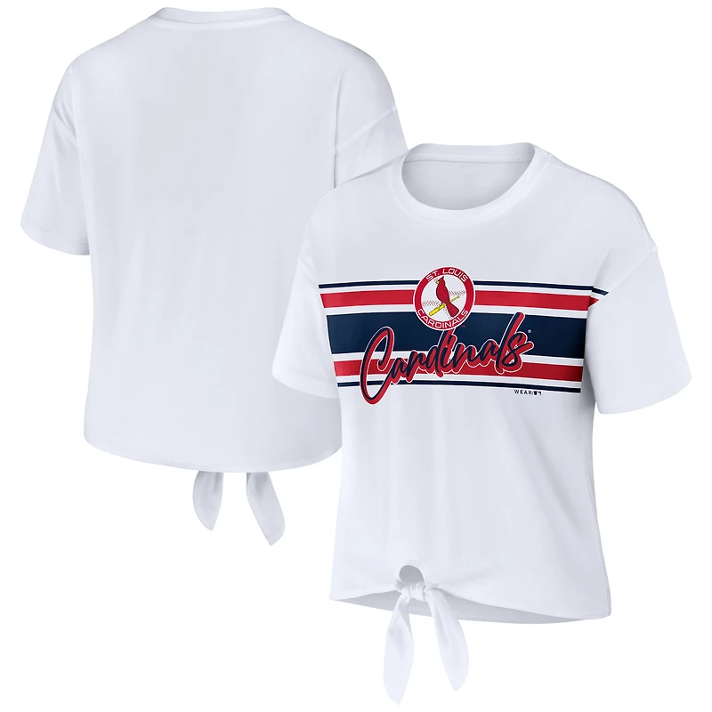 T-shirt blanc noué sur le devant des Cardinals de St. Louis WEAR by Erin Andrews pour femmes