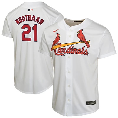 Maillot de joueur à domicile Nike Lars Nootbaar blanc des Cardinals St. Louis pour jeunes