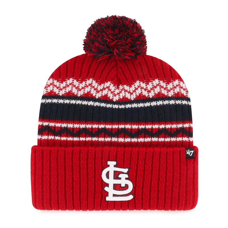 Bonnet en tricot à revers Polar Vortex rouge '47 pour jeune des Cardinals de St. Louis avec pompon