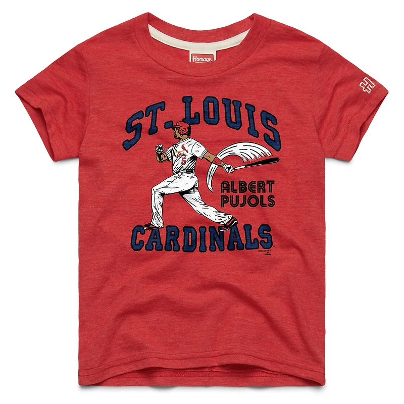 Youth Homage Albert Pujols Red St. Louis Cardinals Cooperstown Collection Player Graphic Tri-Blend T-Shirt