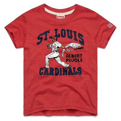 Youth Homage Albert Pujols Red St. Louis Cardinals Cooperstown Collection Player Graphic Tri-Blend T-Shirt