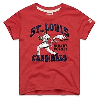 Youth Homage Albert Pujols Red St. Louis Cardinals Cooperstown Collection Player Graphic Tri-Blend T-Shirt
