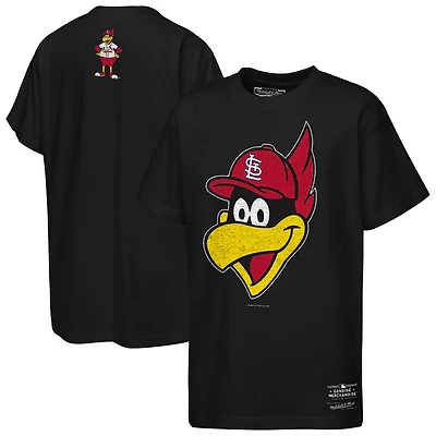 Youth Mitchell & Ness  Black St. Louis Cardinals Big Face Mascot T-Shirt