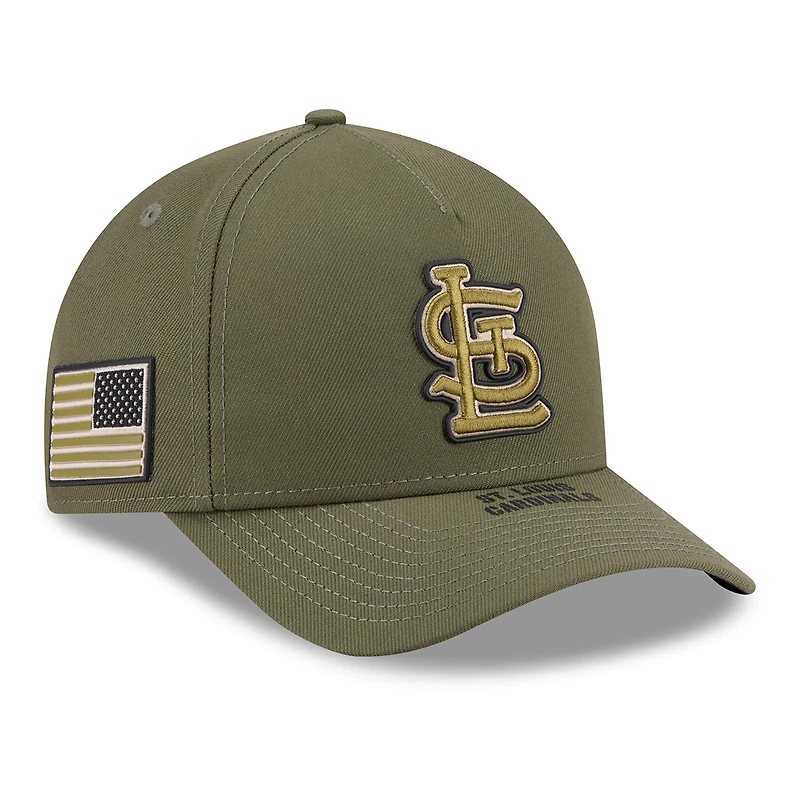 Casquette ajustable New Era Olive St. Louis Cardinals 2026 Journée des forces armées 9FORTY M-Crown pour jeunes