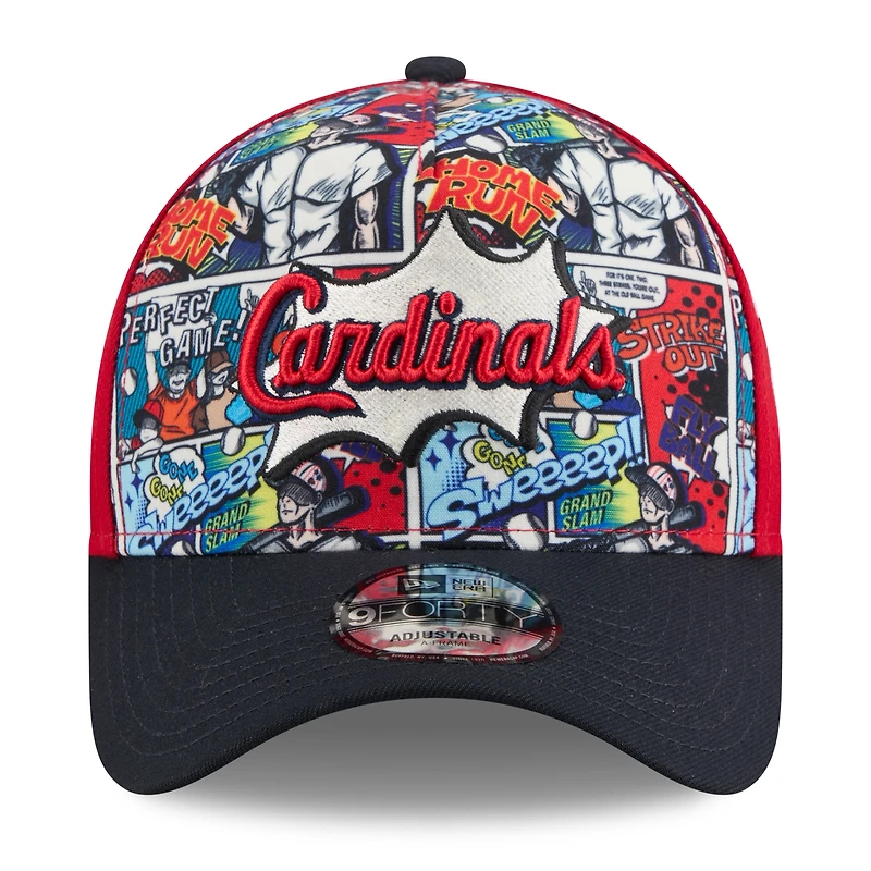 Youth New Era Red/Navy St. Louis Cardinals 2025 MLB Diamond Hero Edition A-Frame 9FORTY Adjustable Hat