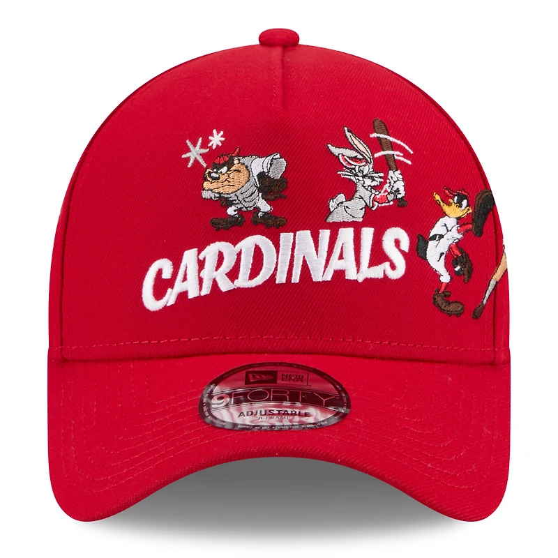 Casquette ajustable New Era rouge St. Louis Cardinals Looney Tunes A-Frame 9FORTY pour jeunes