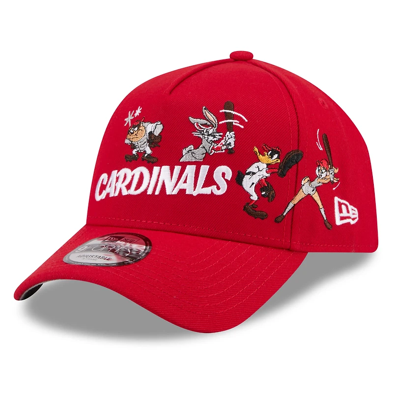 Casquette ajustable New Era rouge St. Louis Cardinals Looney Tunes A-Frame 9FORTY pour jeunes