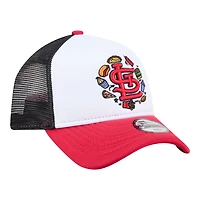 Youth New Era White/Red St. Louis Cardinals Food A-Frame 9FORTY Trucker Adjustable Hat