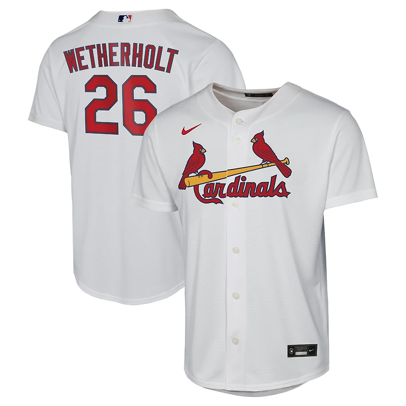 Youth Nike JJ Wetherholt White St. Louis Cardinals Home Replica Jersey