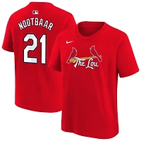 Youth Nike Lars Nootbaar Red St. Louis Cardinals City Connect Name & Number T-Shirt
