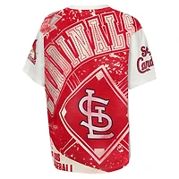 Youth Outerstuff Cream St. Louis Cardinals Big League Top Player Bold All-Over-Print T-Shirt