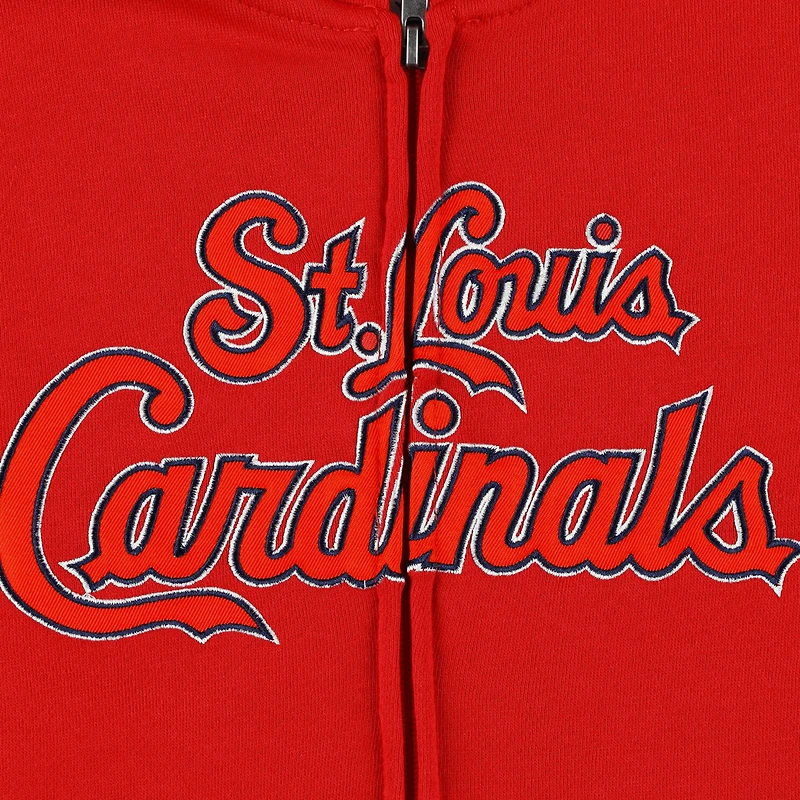Chandail à capuchon en molleton glissière pleine longueur pour jeune Cardinals de St. Louis rouge