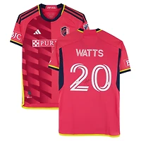 Akil Watts St. Louis City SC Autographed Match-Used #20 Red adidas Jersey from the 2024 MLS Season - Size M
