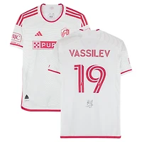 Indiana Vassilev St. Louis City SC Autographed Match-Used #19 White adidas Jersey from the 2024 MLS Season - Size M