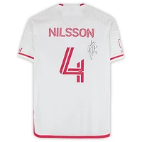 Joakim Nilsson St. Louis City SC Autographed Match-Used #4 White adidas Jersey from the 2024 MLS Season - Size M