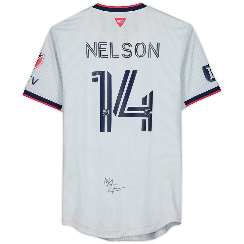 John Nelson St. Louis City SC Autographed Match-Used #14 Gray Jersey from the 2023 MLS Season