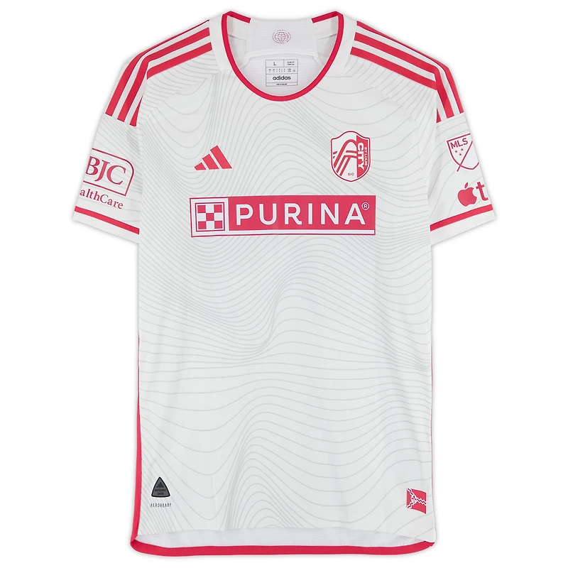 Kyle Hiebert St. Louis City SC Autographed Match-Used #22 White adidas Jersey from the 2024 MLS Season - Size L