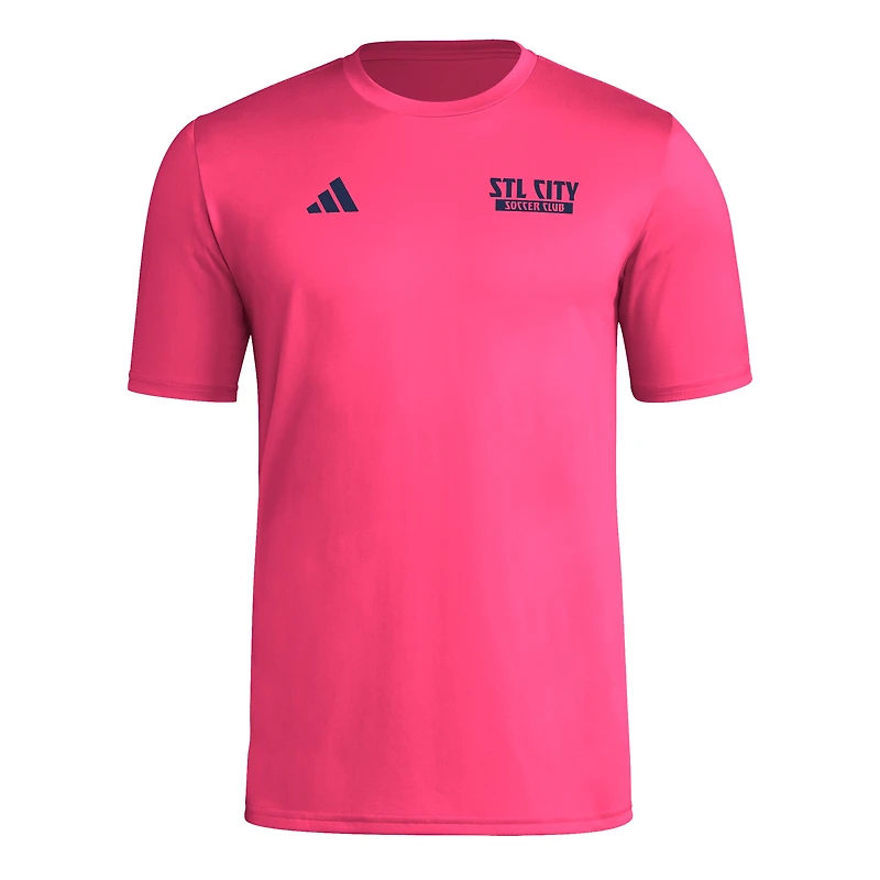 T-shirt cache-cœur adidas rouge St. Louis City SC pour homme