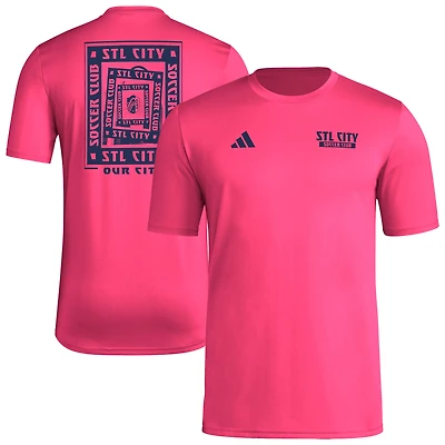 T-shirt cache-cœur adidas rouge St. Louis City SC pour homme