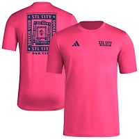 T-shirt cache-cœur adidas rouge St. Louis City SC pour homme