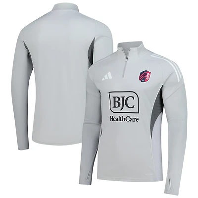 Men's adidas  Silver St. Louis CITY SC 2025 AEROREADY Quarter-Zip Long Sleeve Training Top