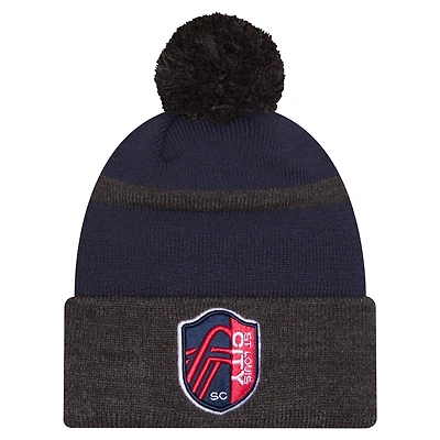 Men's New Era  Red St. Louis City SC 2025 Kickoff Cuffed Knit Hat with Pom