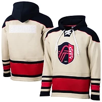 Sweat à capuche de hockey motif sportif pour homme, crème, St. Louis City SC Hat Trick