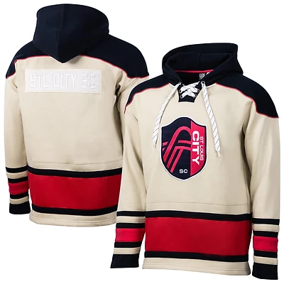 Sweat à capuche de hockey motif sportif pour homme, crème, St. Louis City SC Hat Trick