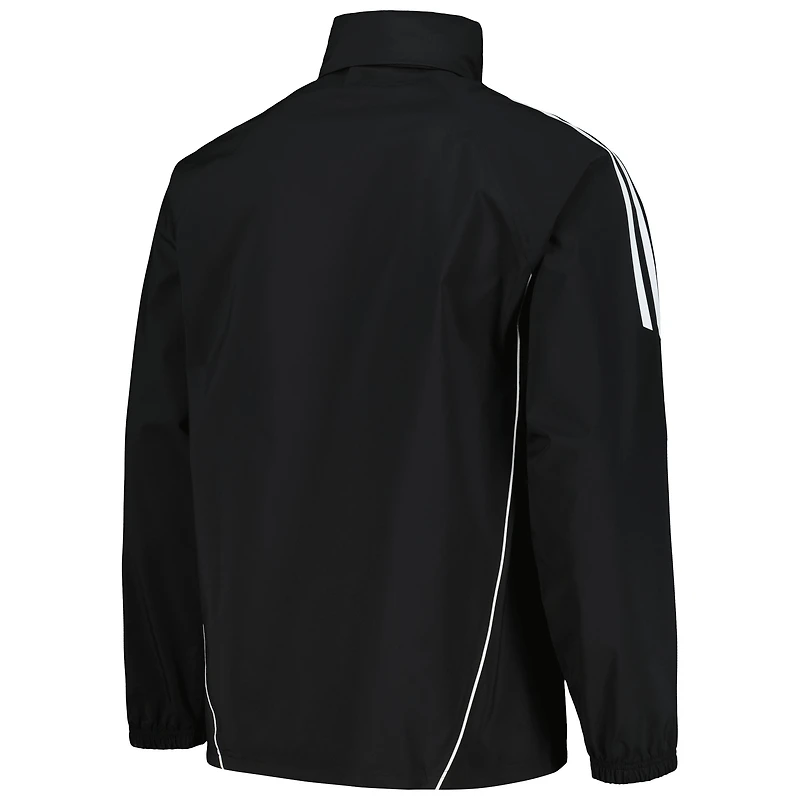 Veste de pluie à capuche entièrement zippée adidas St. Louis City SC Tiro 24 pour hommes, noire