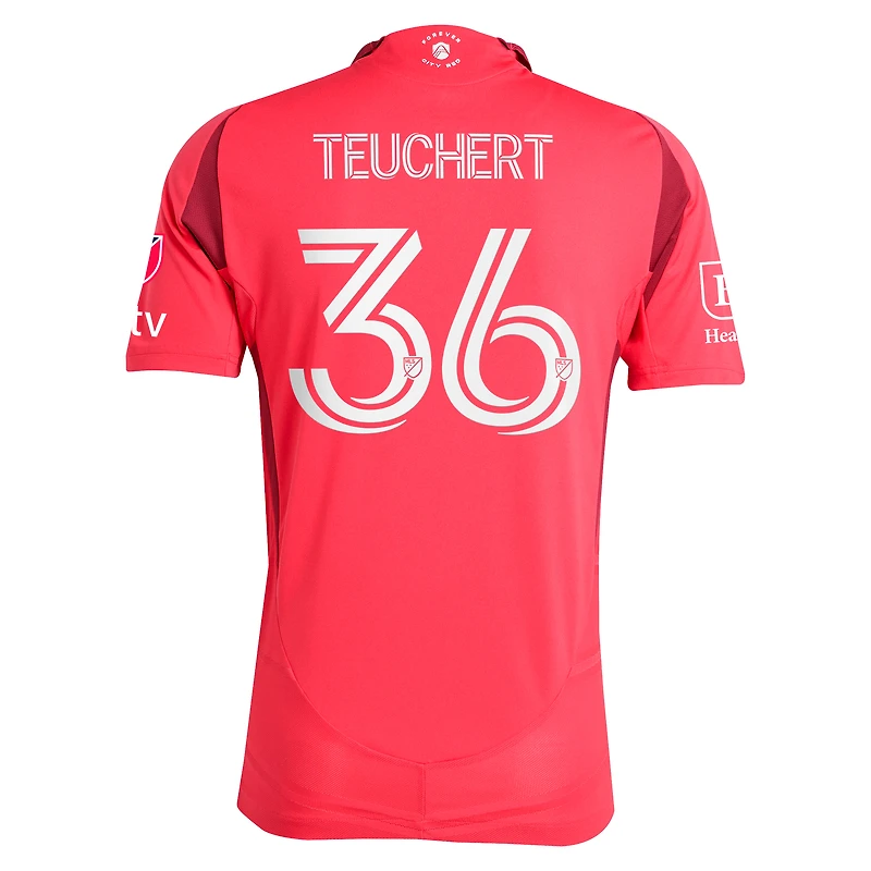 Maillot de joueur authentique rouge adidas Cedric Teuchert pour homme St. Louis CITY SC 2025 Forever Red