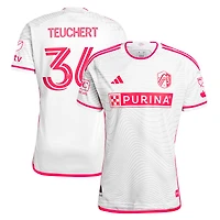 Men's adidas Cedric Teuchert White St. Louis City SC 2024 The Confluence Kit Authentic Player Jersey