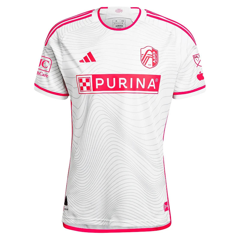 Men's adidas Cedric Teuchert White St. Louis City SC 2024 The Confluence Kit Authentic Player Jersey
