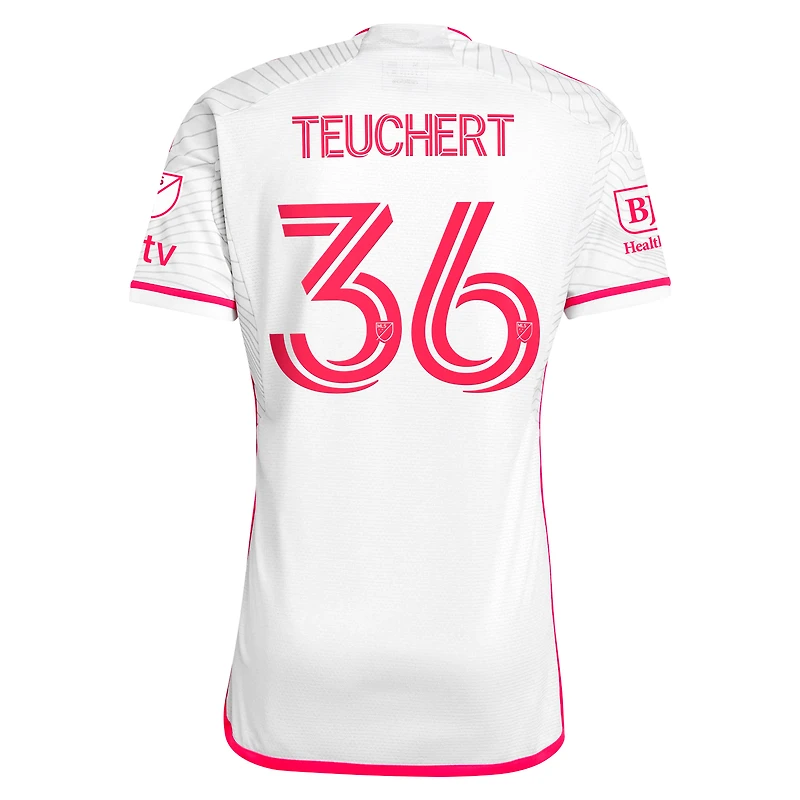Men's adidas Cedric Teuchert White St. Louis City SC 2024 The Confluence Kit Authentic Player Jersey
