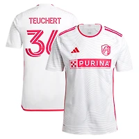Men's adidas Cedric Teuchert Pink St. Louis CITY SC 2025 Forever Red Replica Player Jersey