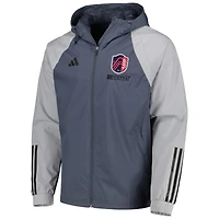 Veste à capuche raglan adidas Charcoal St. Louis City SC pour homme