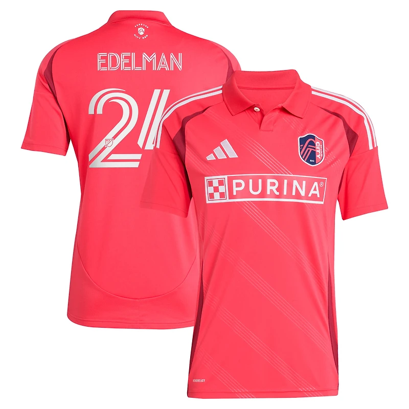 Men's adidas Daniel Edelman Red St. Louis CITY SC 2025 Forever Replica Jersey
