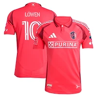 Maillot de joueur authentique rouge adidas Eduard Löwen St. Louis CITY SC 2025 Forever pour homme