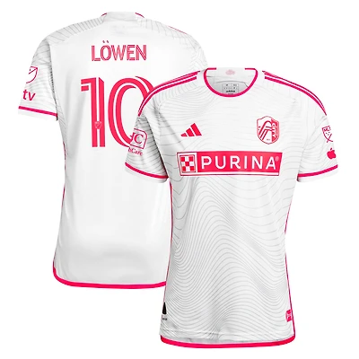 Men's adidas Eduard Löwen White St. Louis City SC 2024 The Confluence Kit Authentic Player Jersey