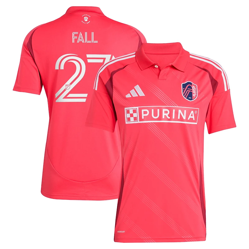 Maillot réplique rouge adidas Fallou Fall St. Louis CITY SC 2025 Forever pour homme
