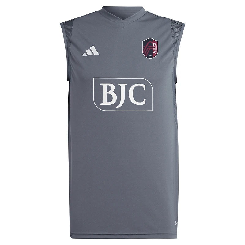 Maillot d'entraînement sans manches adidas St. Louis City SC 2024 pour homme, gris