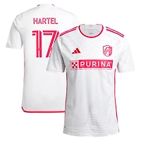 Maillot de joueur réplique adidas Marcel Hartel blanc St. Louis City SC 2024 The Confluence Kit pour homme