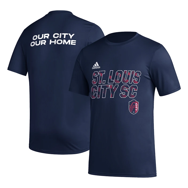 Men's adidas Navy St. Louis City SC Team Jersey Hook AEROREADY T-Shirt