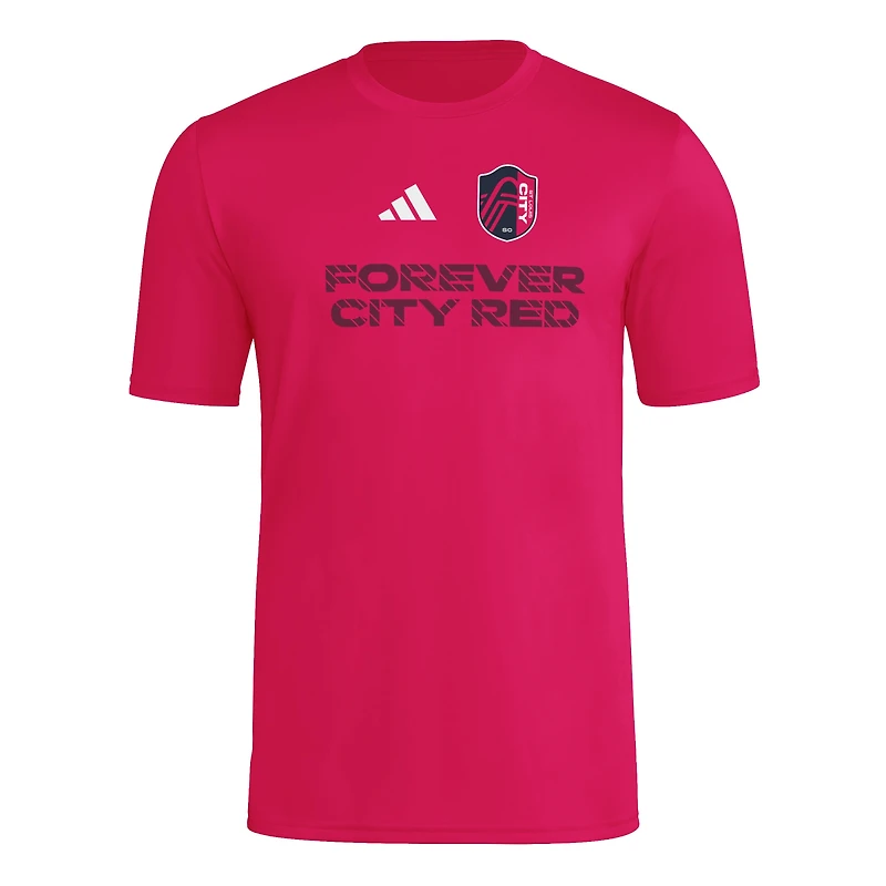 T-shirt adidas rose St. Louis City SC 2025 pour homme avec maillot Hook AEROREADY