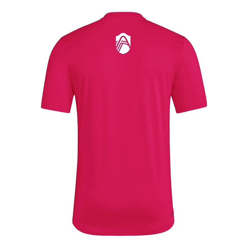 T-shirt adidas rose St. Louis City SC 2025 pour homme avec maillot Hook AEROREADY