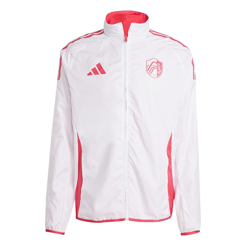Men's adidas Red/White St. Louis City SC 2025 Anthem Reversible Full-Zip Jacket