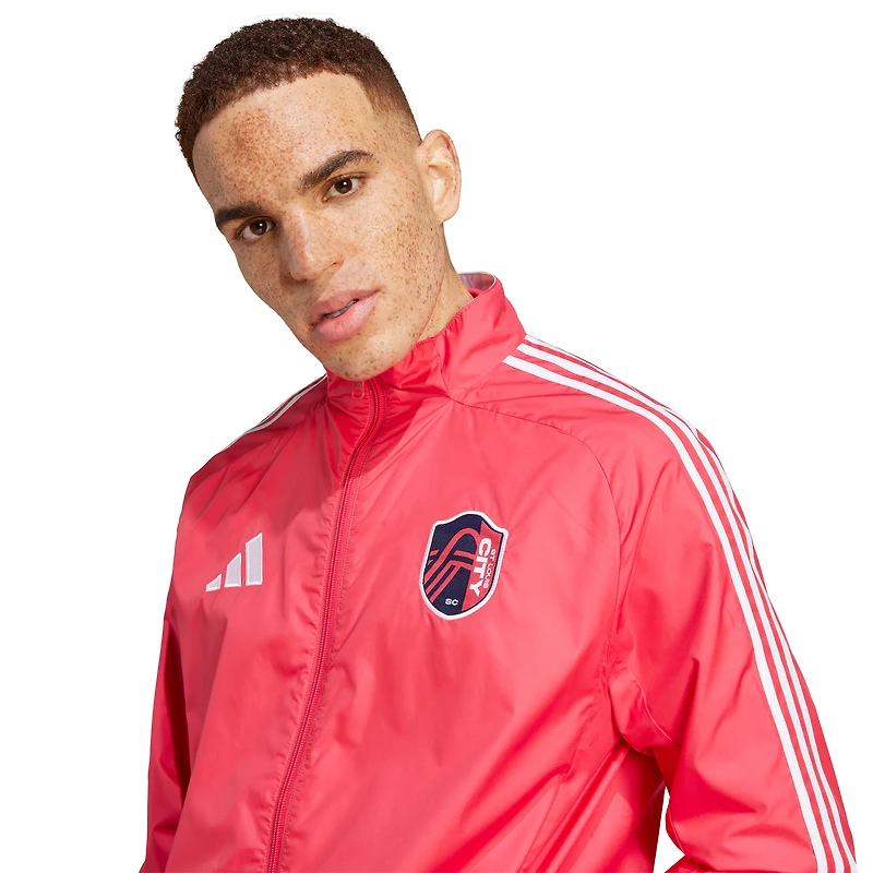 Men's adidas Red/White St. Louis City SC 2025 Anthem Reversible Full-Zip Jacket