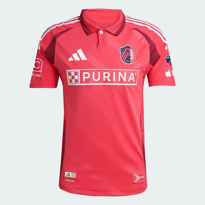 Maillot adidas rouge authentique Forever City St. Louis SC 2025 pour homme