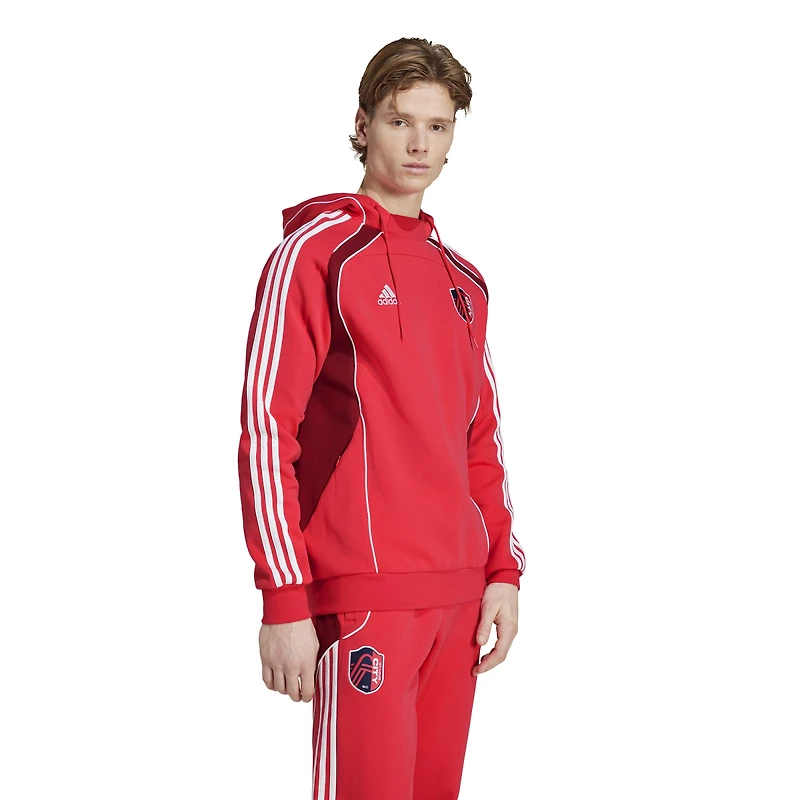 Men's adidas Red St. Louis City SC 2025 Travel Pullover Hoodie